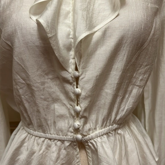 Aiden Ruffled Blouse in Cream, Size Medium - Picture 6 of 17